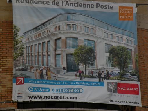  panneau d'information pour la vente des appartements de la résidence de l'ancienne poste